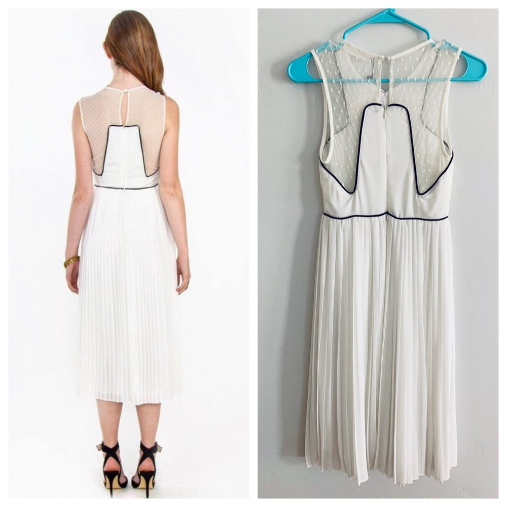 Sold Sugarlips White Pleated Lace A Line Dress - Picture 3 of 12